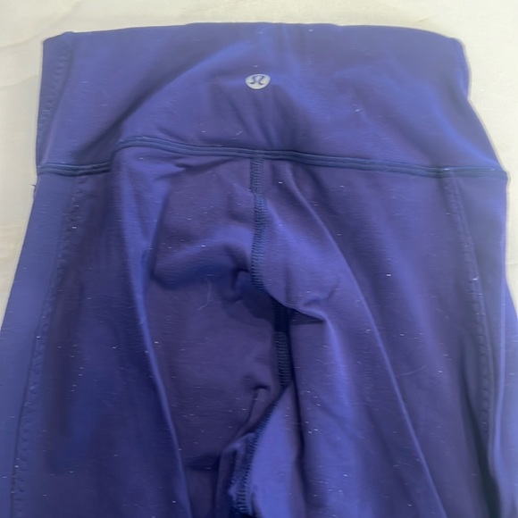 Navy blue leggings- lace up design on back.  Worn but in good condition - Picture 1 of 3